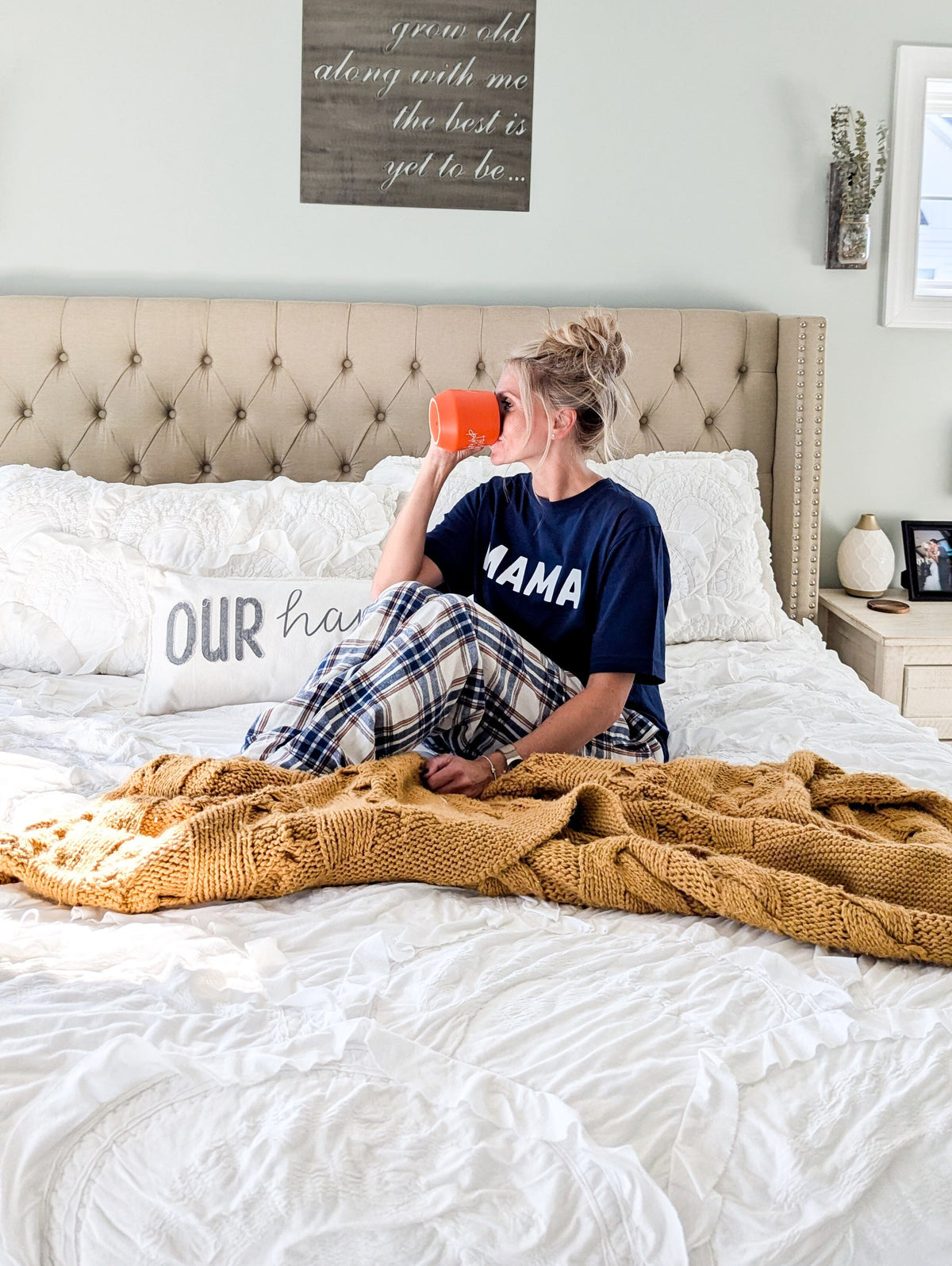 Navy Mama Pajama Set