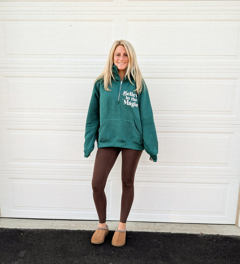 Winter Green Believe In The Magic Half Zip