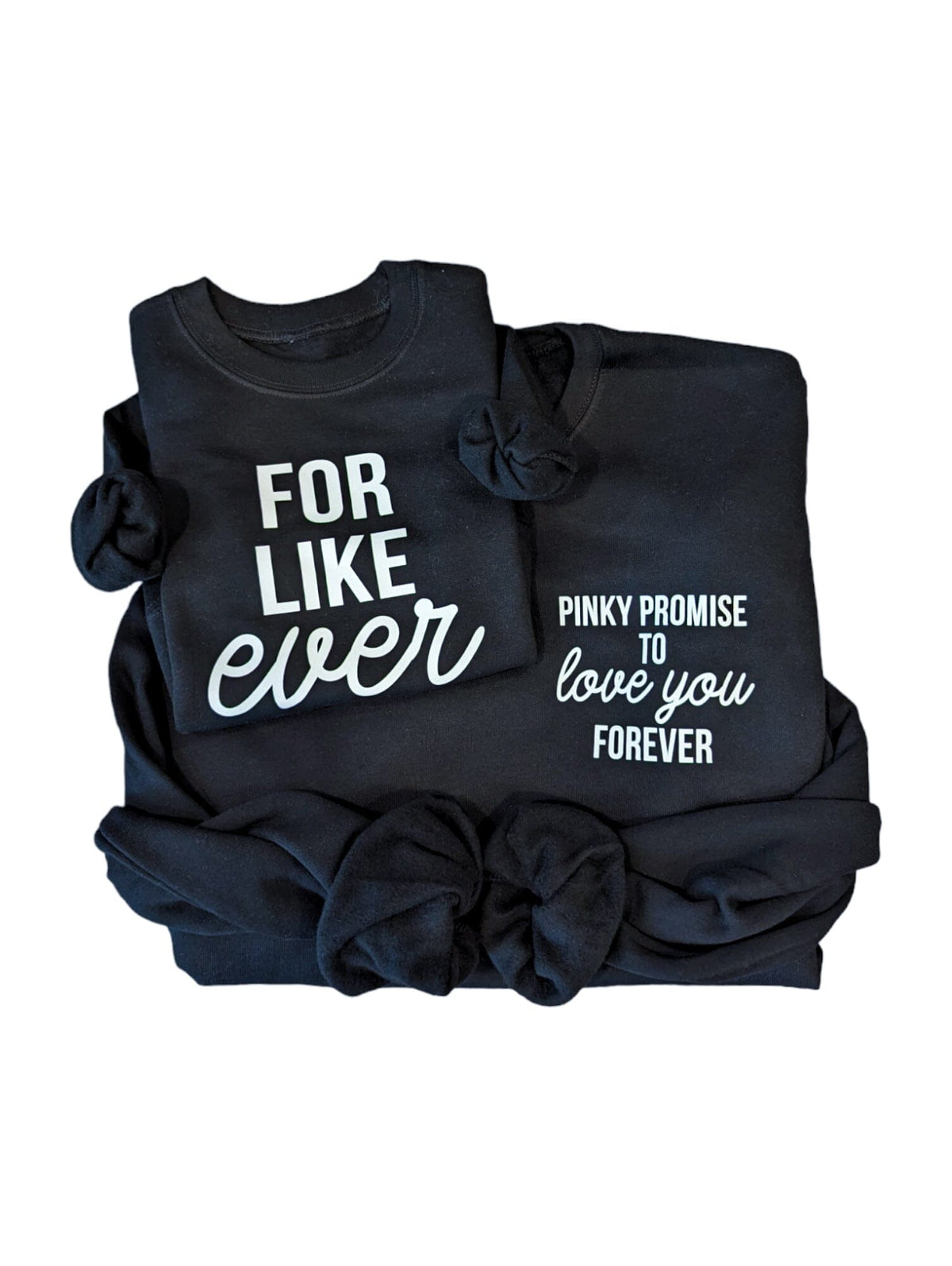Pinky Promise To Love You Black Sweatshirt Set