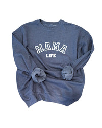 Heather Navy Mama life Pullover