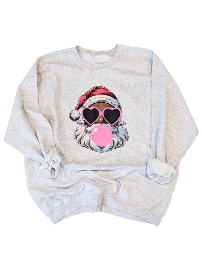 Bubble Gum Brown Santa Pullover