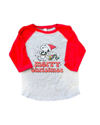 Merry Christmas Snoopy Raglan