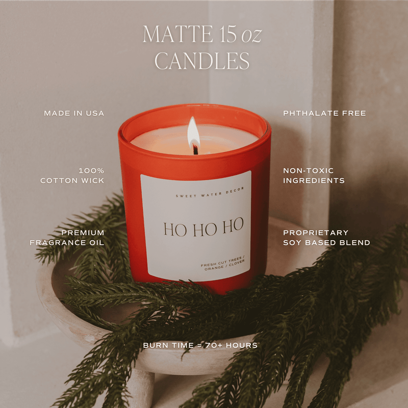 Holiday Soy Candle - Red Matte Jar - 15 oz