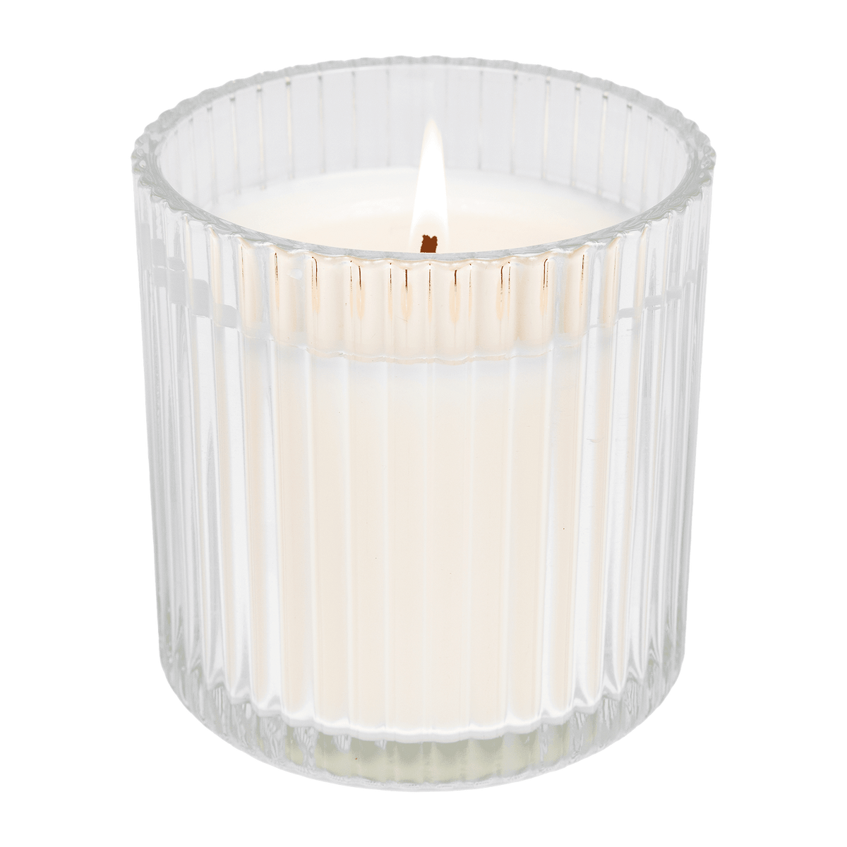 Cashmere and Vanilla Fluted Soy Candle - Ribbed Glass Jar - 12 oz