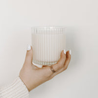 Cozy Season Fluted Soy Candle - Ribbed Glass Jar - 12 oz