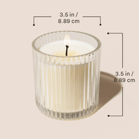 Farmhouse Fluted Soy Candle - Ribbed Glass Jar - 12 oz