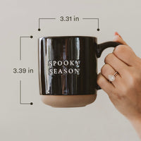 Orange Leaves 14oz. Cream Stoneware Coffee Mug
