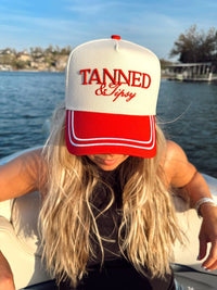 Tanned & Tipsy - Red Vintage Trucker Hat