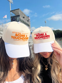 Score a Touchdown Plz Hurry - White Vintage Trucker Hat