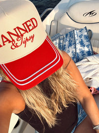 Tanned & Tipsy - Red Vintage Trucker Hat