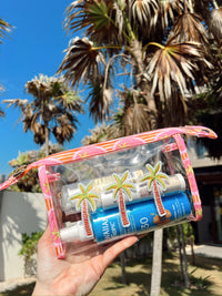 3 Pink Palm Trees - Snap Clear Pouch