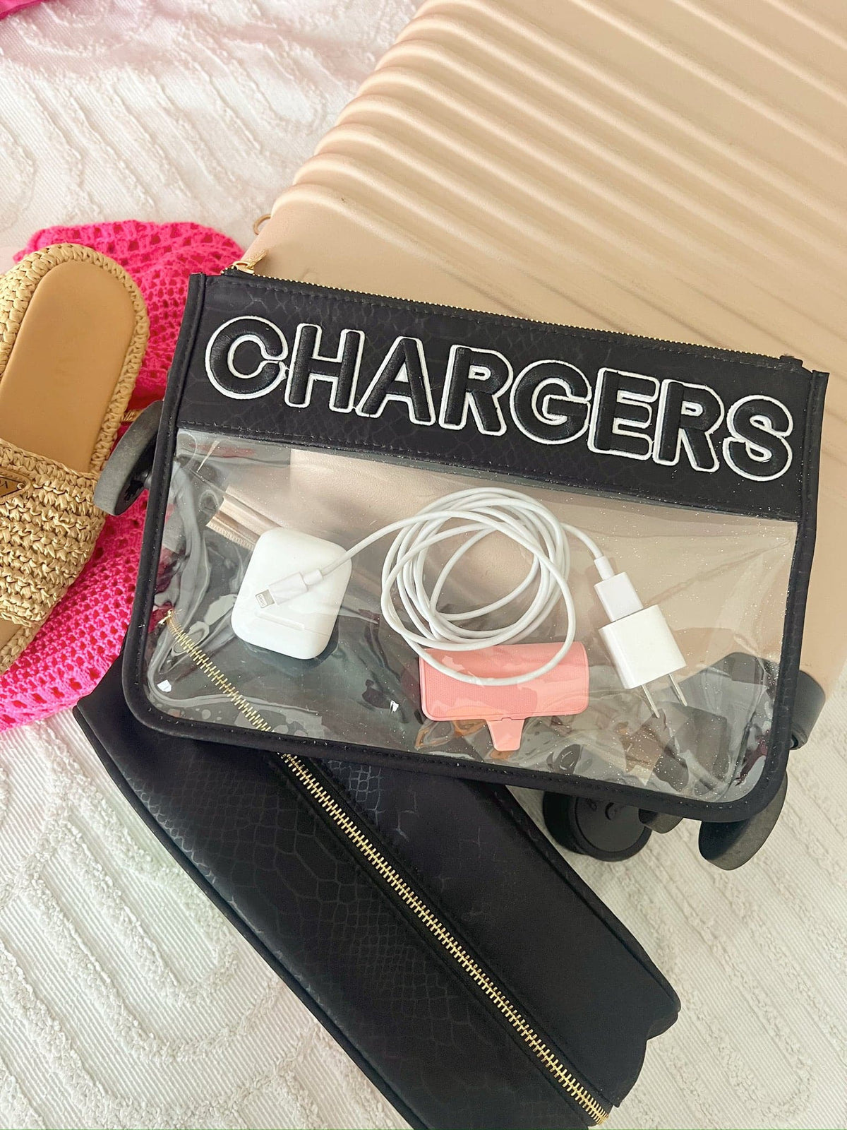 Chargers Clear Pouch - Black