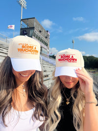 Score a Touchdown Plz Hurry - White Vintage Trucker Hat