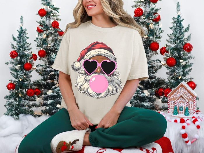 Bubble Gum Brown Santa Comfort Tee