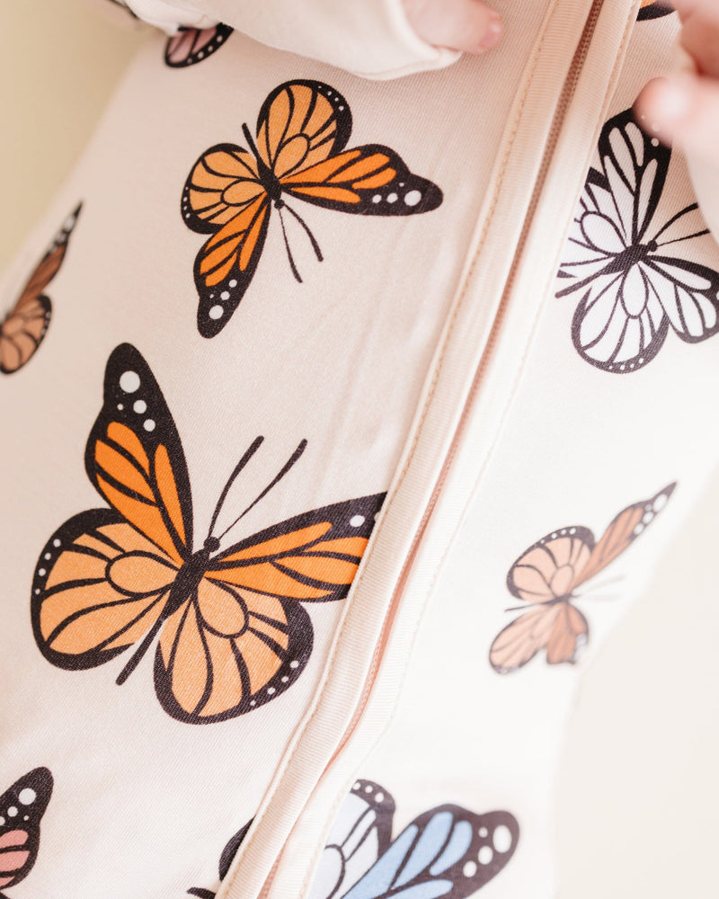 Bamboo Zip Romper | Butterflies