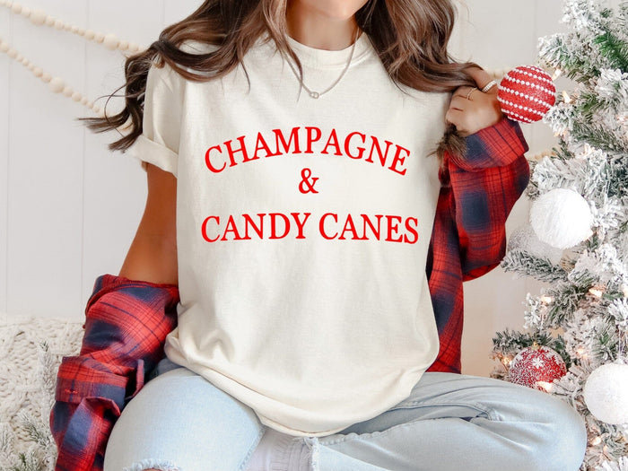 Champagne and Candy Canes Comfort Tee