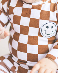 Checkered Smiley Lounge Set | Copper