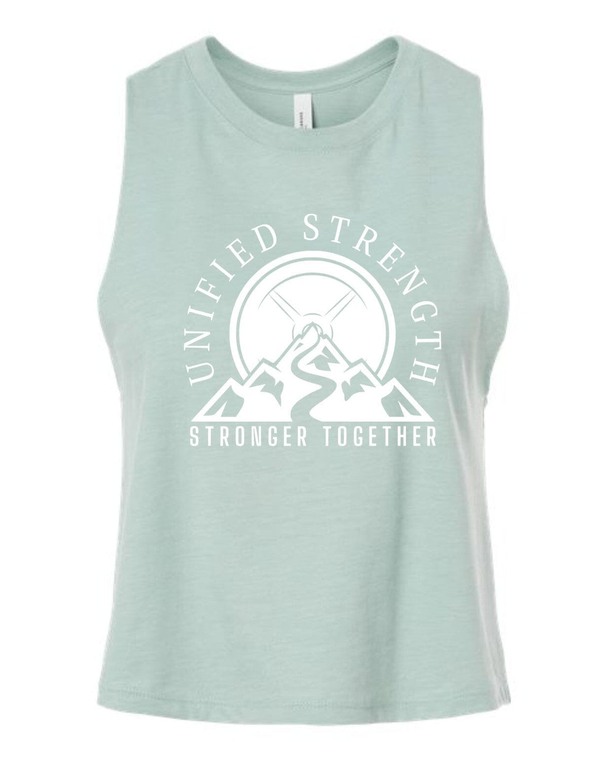 Dusty Blue Unified Strength Racerback Crop Tank