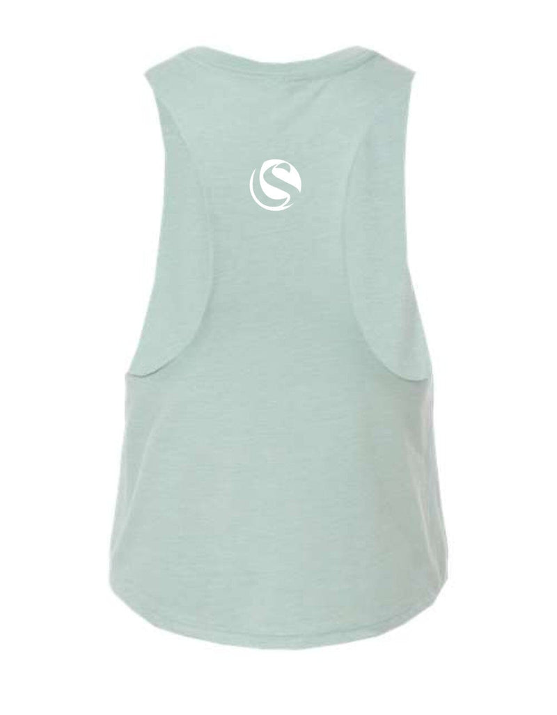 Dusty Blue Unified Strength Racerback Crop Tank