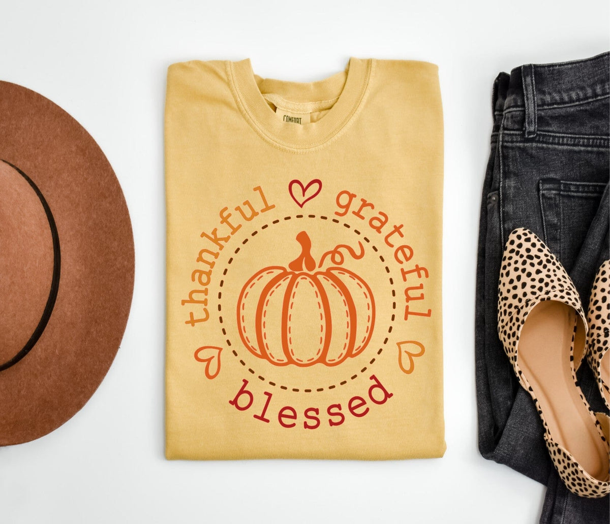 Thankful Grateful Blessed Comfort Tee