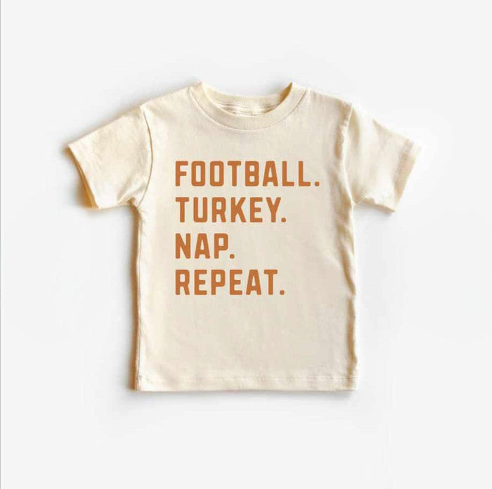 Football Turkey Nap Repeat Tee