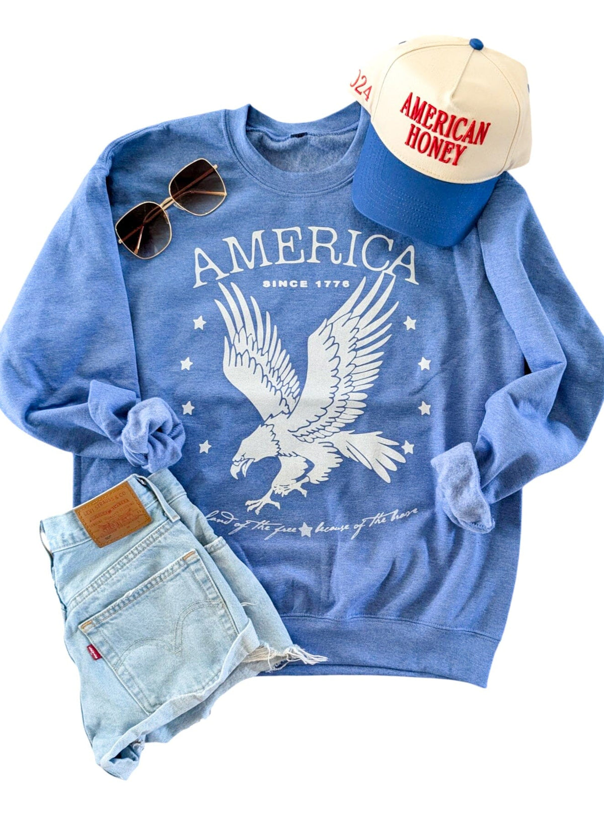 Blue America Eagle Pullover