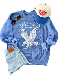 Blue America Eagle Pullover