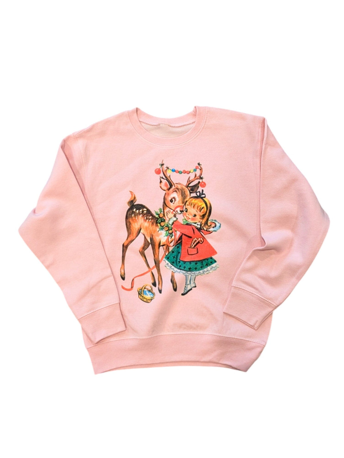 Nostalgic Reindeer and Girl Pullover