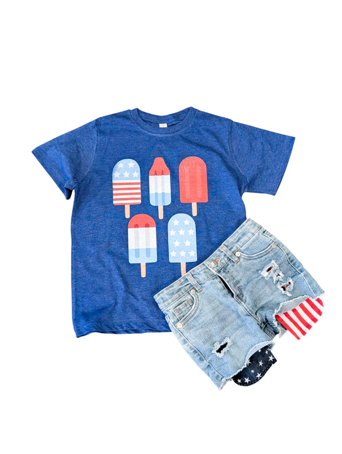 Red White and Blue Pops Top