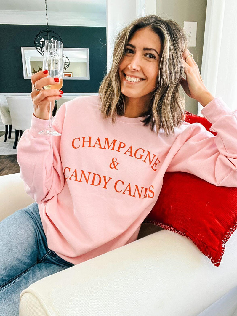 Champagne and Candy Canes Sweatshirt