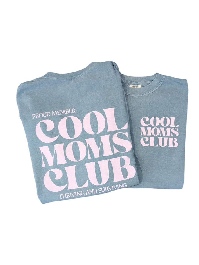 Blue and Purple Cool Moms Club Comfort tee