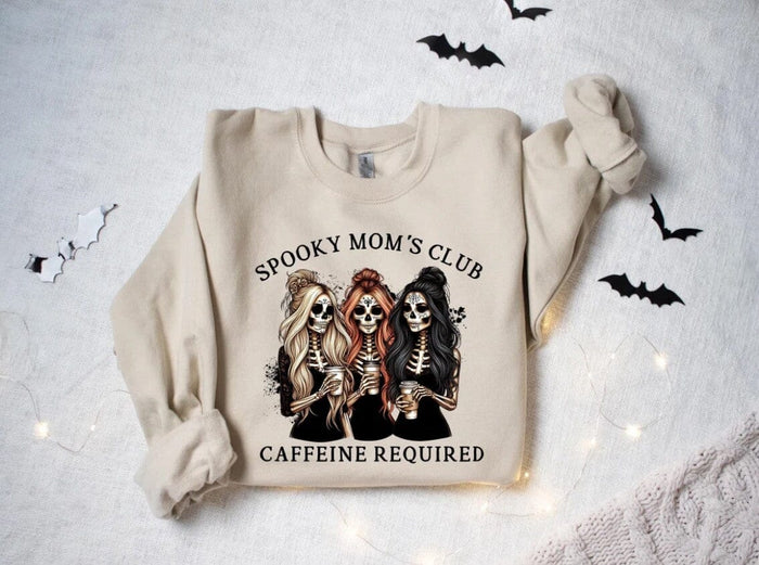 Spooky Moms Club Caffeine Required Pullover