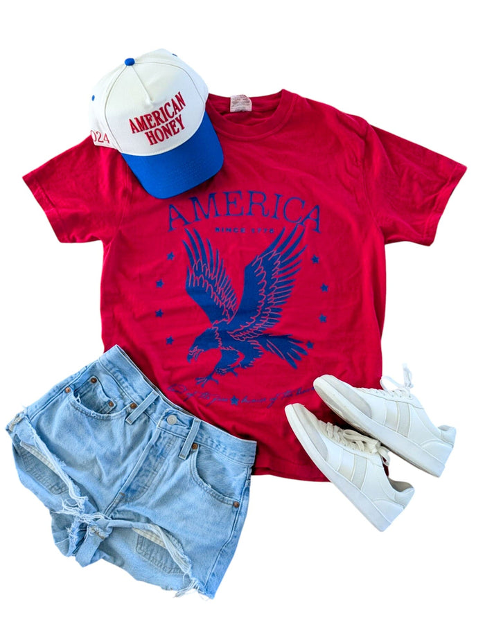 Red America Eagle Comfort Tee