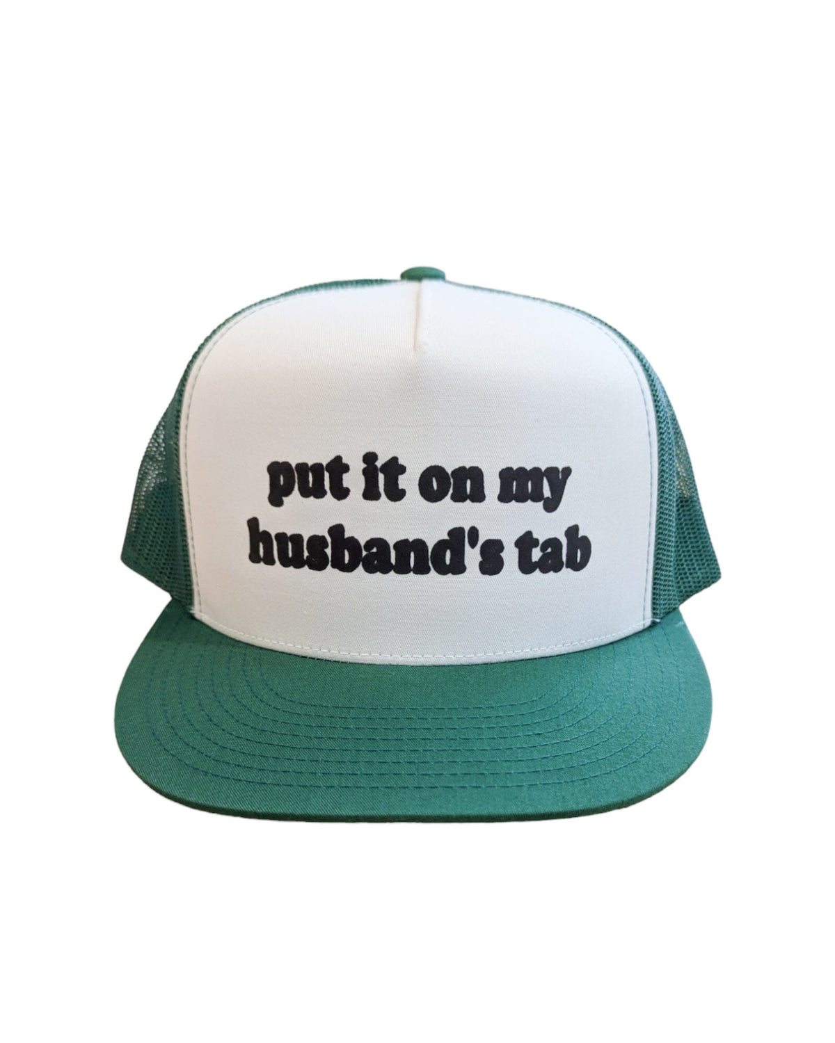 Put It On My Husband's Tab 5 Panel Trucker