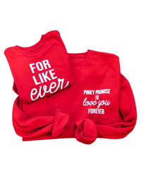 Pinky Promise To Love You Red Sweatshirt Set