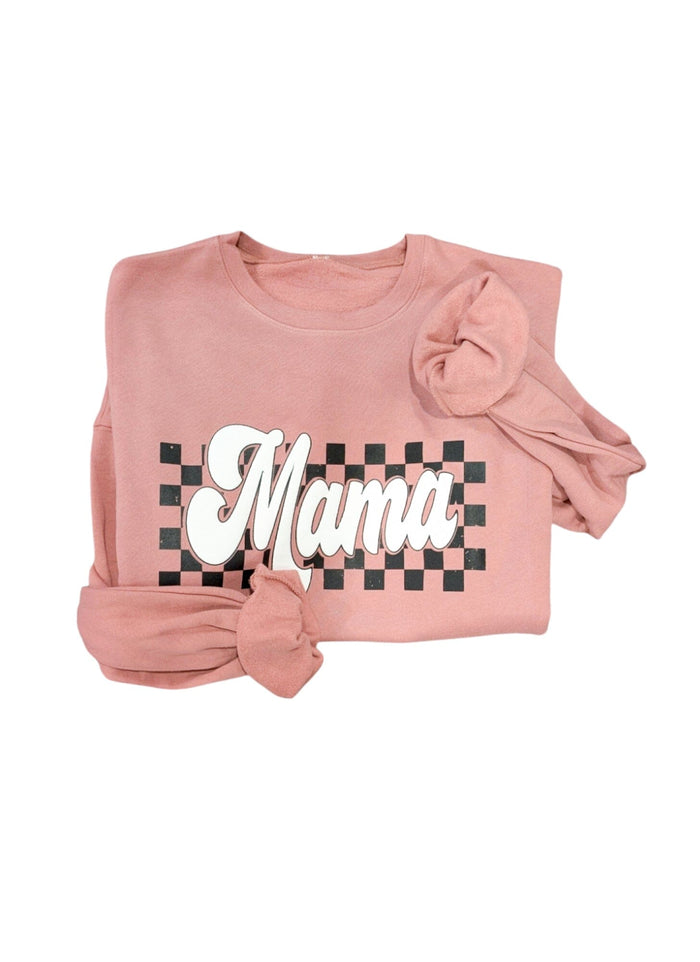 Mauve Checkered Mama Crew