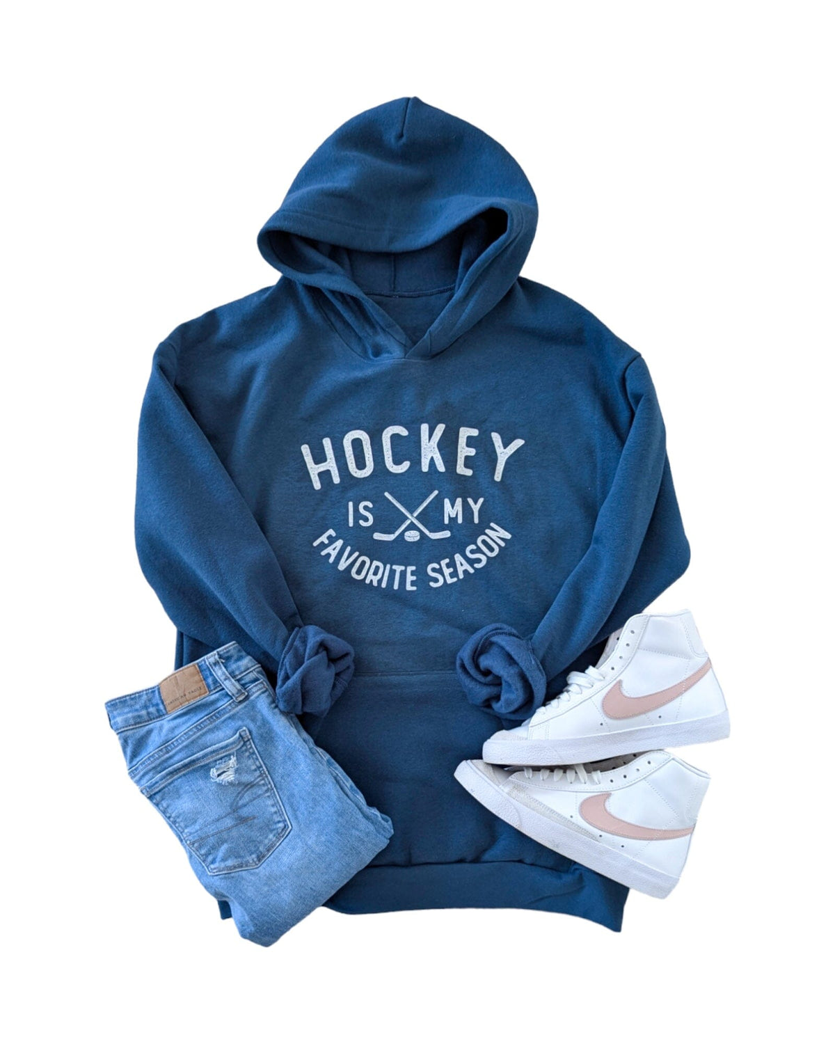 Hockey Graphic Blue Hoodie