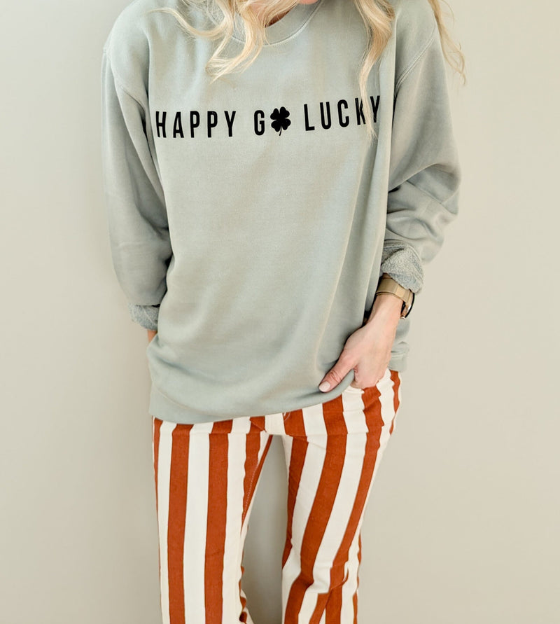 Happy Go Lucky Sage Pullover