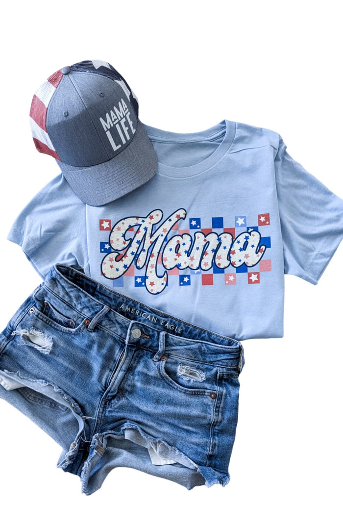 Red White and Blue Mama Tee