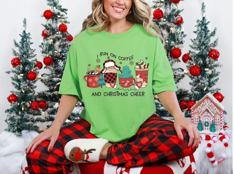 I Run On Coffee and Christmas Cheer Comfort Tee