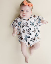 Short Sleeve Bubble Romper | Butterflies