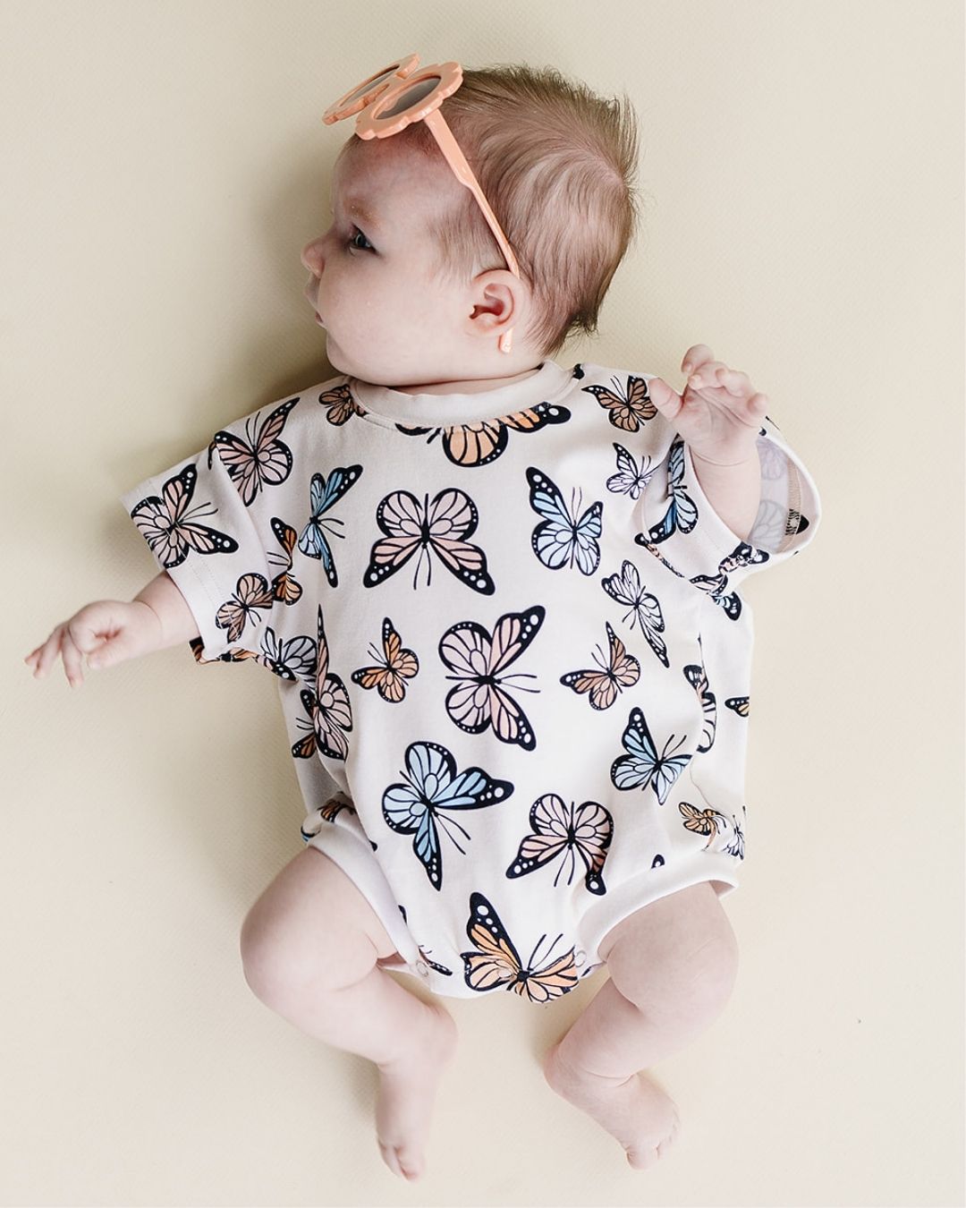 Short Sleeve Bubble Romper | Butterflies