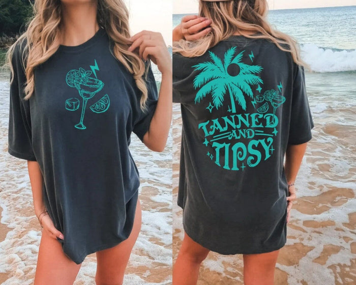 Grey Tanned and Tipsy Comfort Tee