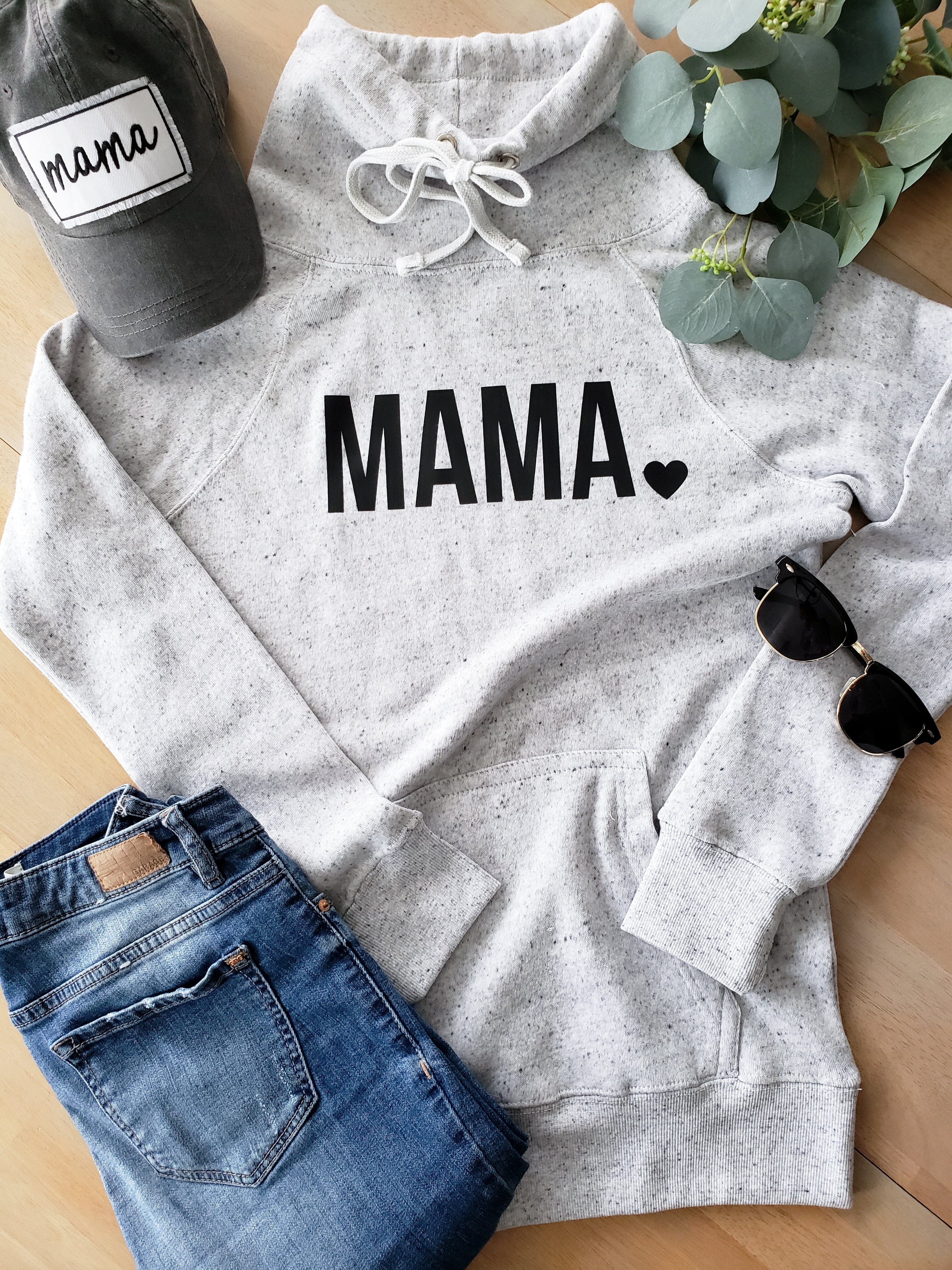 Cowl Neck Sweatshirt for Mama (Ash Grey) – Right Here At Home