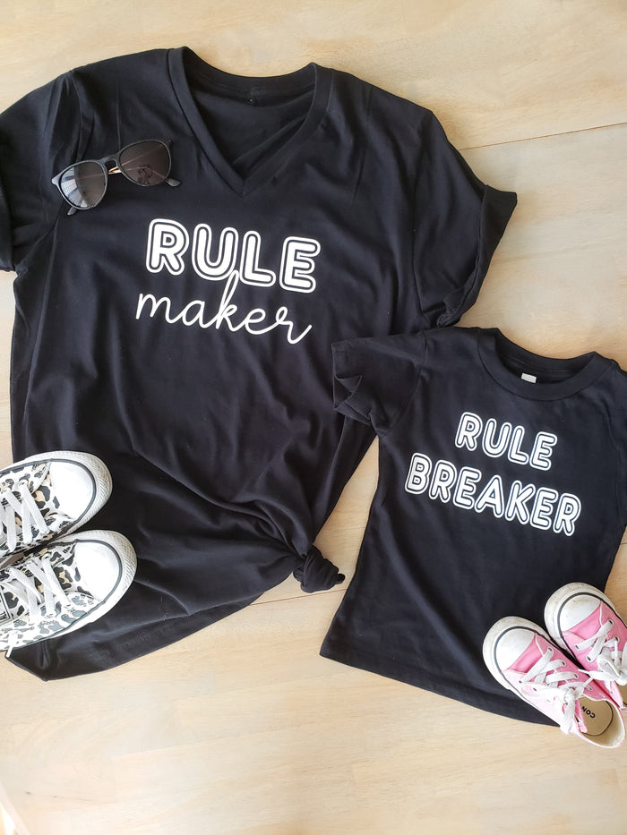 Rule Maker Breaker Matching Mommy and Me Tees