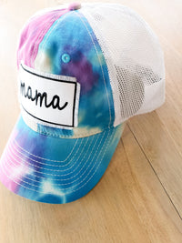 Pastel Tie Dye Mama Trucker Hat