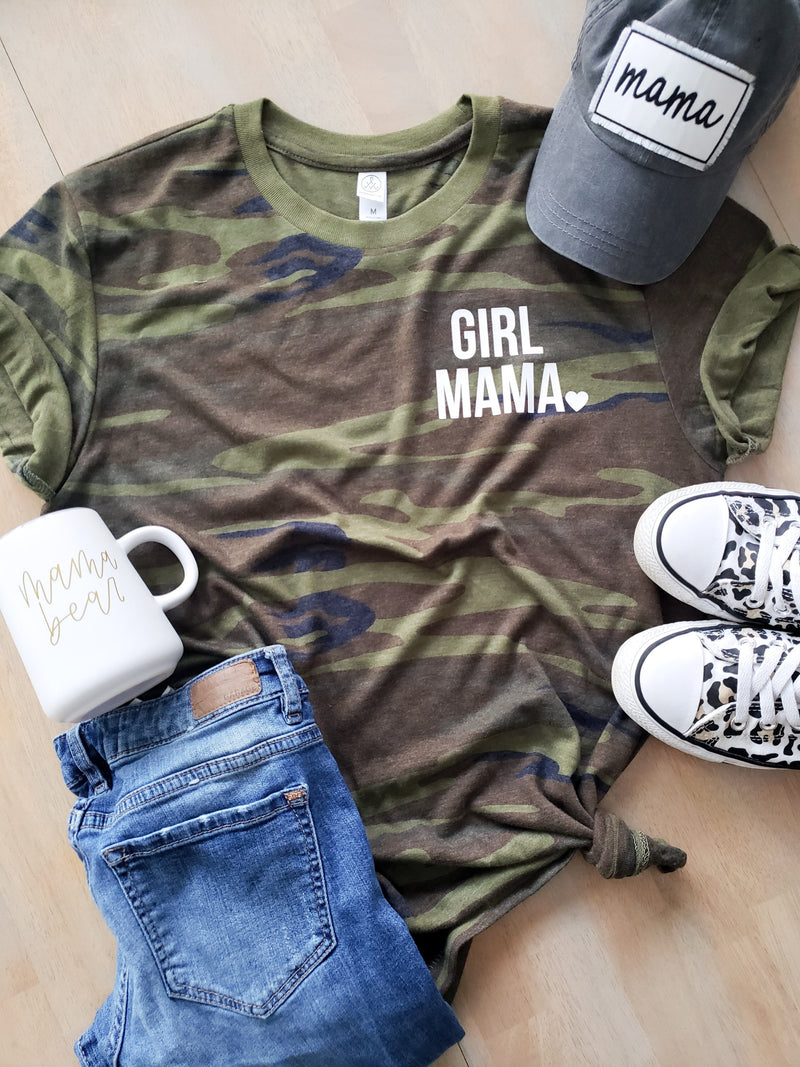Green Camo Girl Mama Tee • Unisex Camo shirt