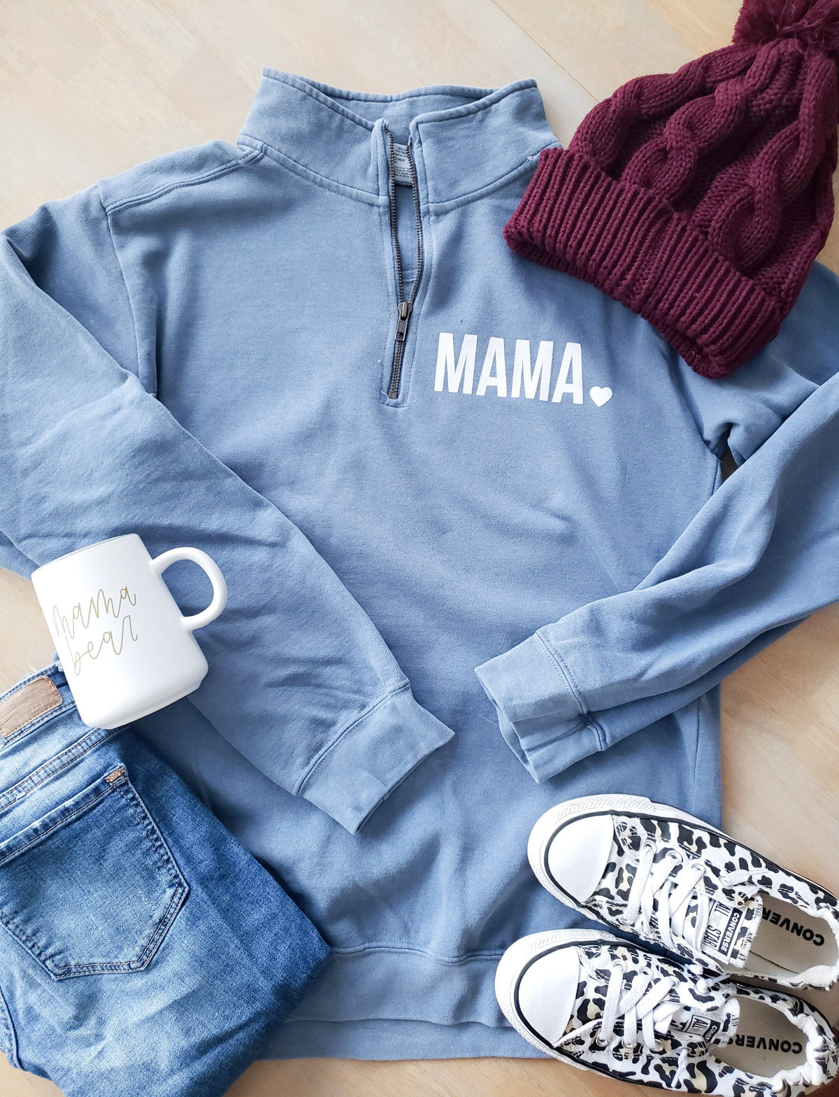 Blue Mama Quarter Zip Sweatshirt