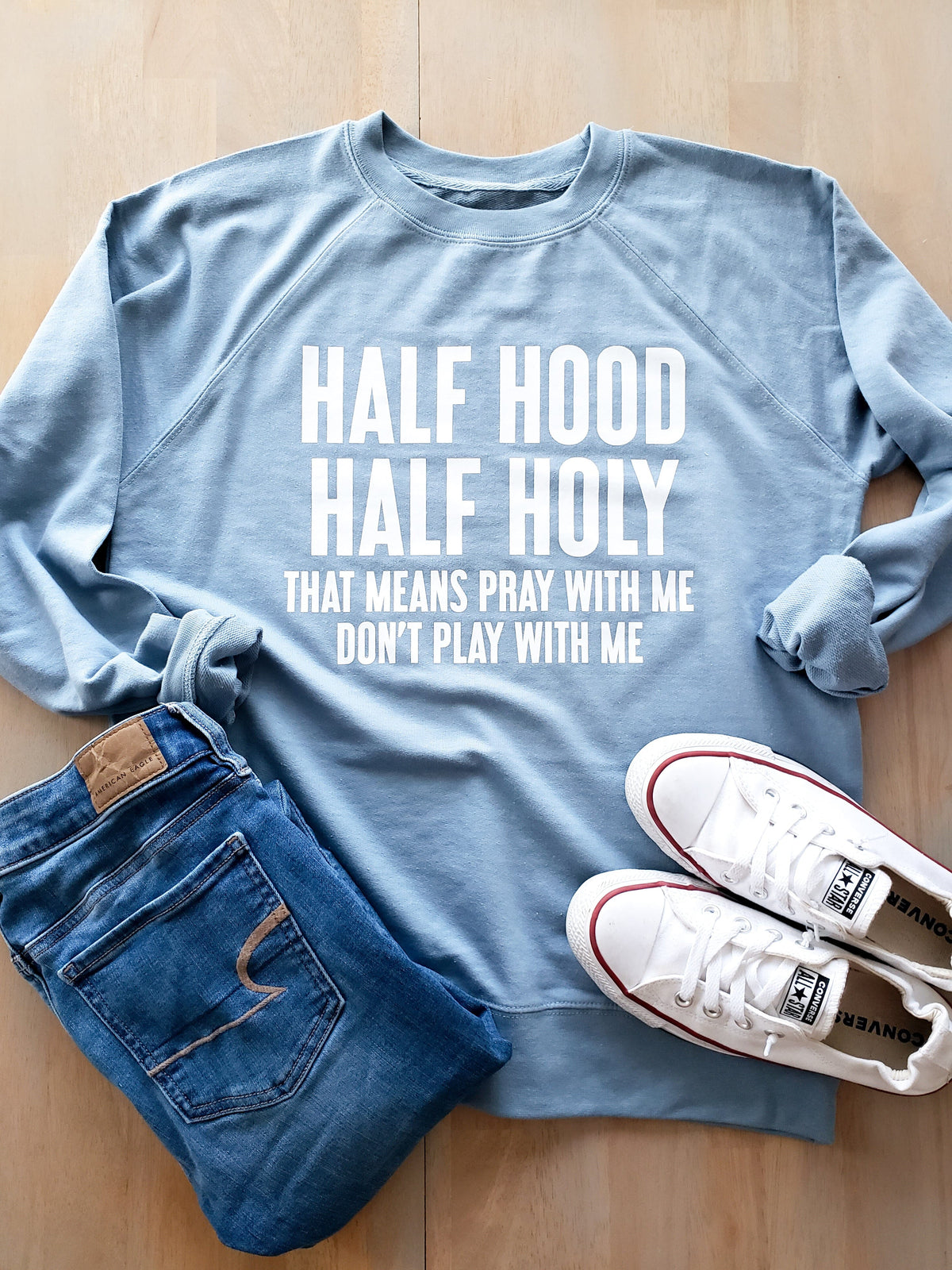 Half Hood Half Holy French Terry Pullover