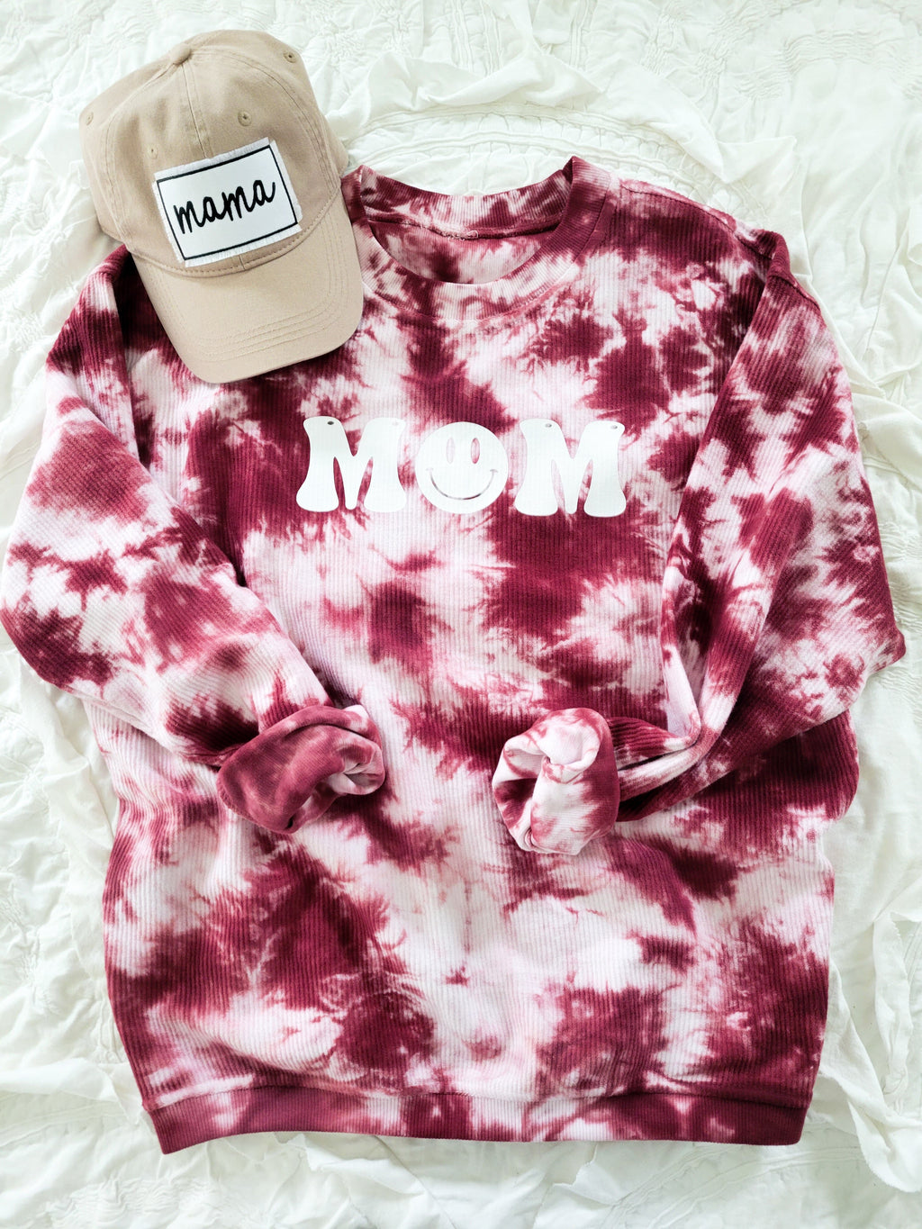 Mom Smiley Tie Dye Cord – Right Here At Home